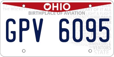 OH license plate GPV6095
