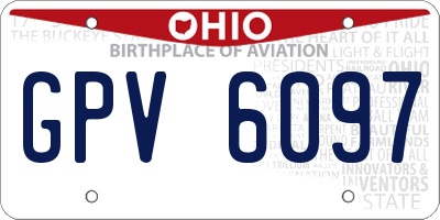 OH license plate GPV6097