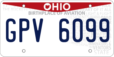 OH license plate GPV6099