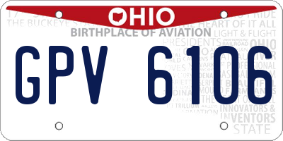 OH license plate GPV6106