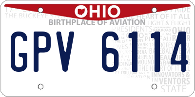 OH license plate GPV6114