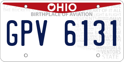 OH license plate GPV6131