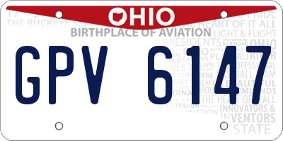 OH license plate GPV6147