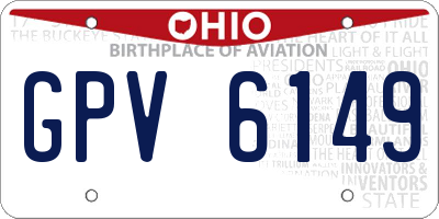 OH license plate GPV6149