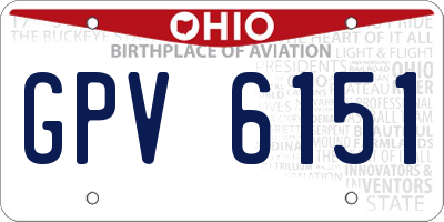 OH license plate GPV6151