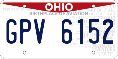 OH license plate GPV6152