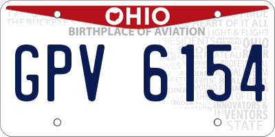OH license plate GPV6154