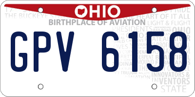 OH license plate GPV6158