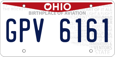 OH license plate GPV6161