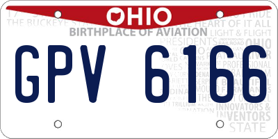 OH license plate GPV6166