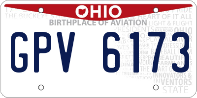 OH license plate GPV6173