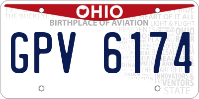 OH license plate GPV6174