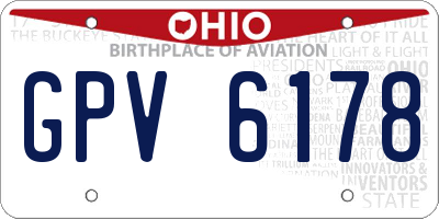 OH license plate GPV6178