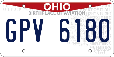 OH license plate GPV6180