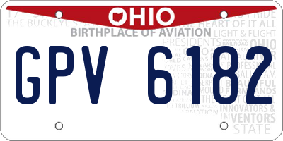 OH license plate GPV6182