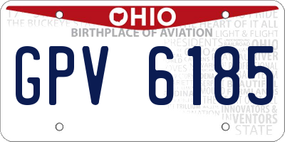 OH license plate GPV6185