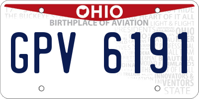 OH license plate GPV6191