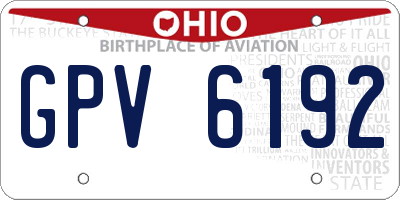 OH license plate GPV6192