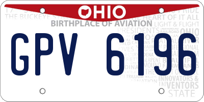 OH license plate GPV6196