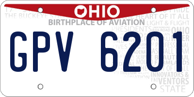 OH license plate GPV6201