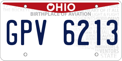 OH license plate GPV6213
