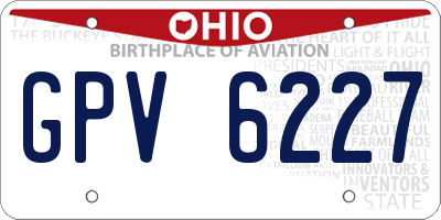 OH license plate GPV6227
