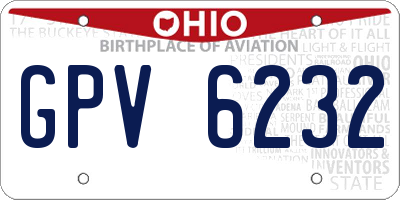 OH license plate GPV6232