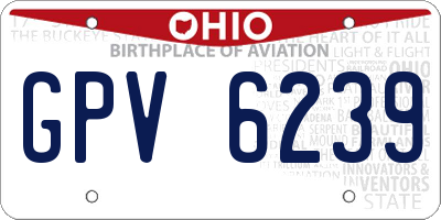OH license plate GPV6239