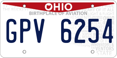 OH license plate GPV6254