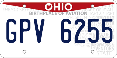 OH license plate GPV6255