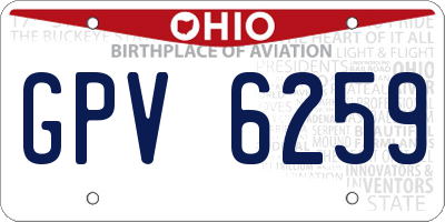 OH license plate GPV6259