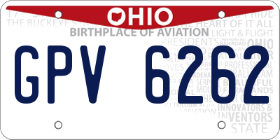 OH license plate GPV6262