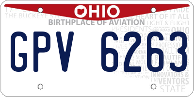 OH license plate GPV6263