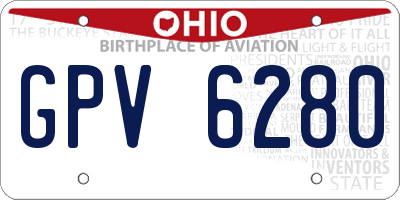 OH license plate GPV6280
