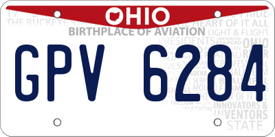OH license plate GPV6284