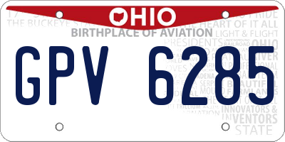 OH license plate GPV6285