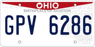 OH license plate GPV6286