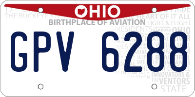OH license plate GPV6288