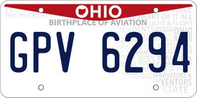 OH license plate GPV6294