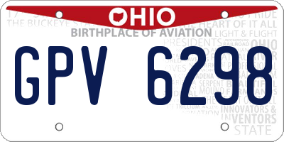 OH license plate GPV6298