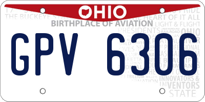 OH license plate GPV6306