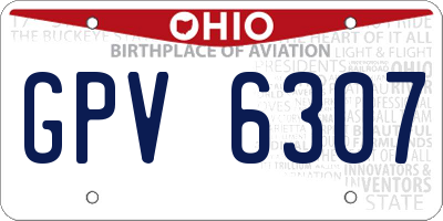OH license plate GPV6307