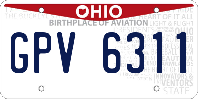 OH license plate GPV6311