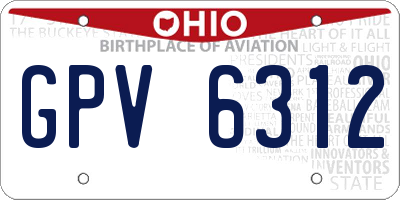 OH license plate GPV6312
