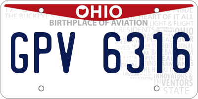 OH license plate GPV6316