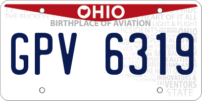 OH license plate GPV6319