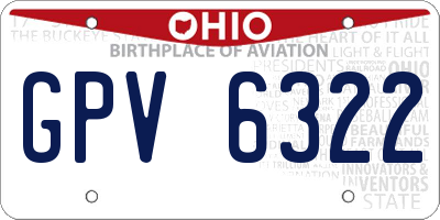 OH license plate GPV6322