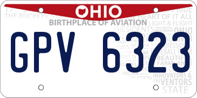 OH license plate GPV6323
