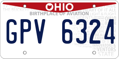 OH license plate GPV6324