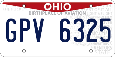 OH license plate GPV6325